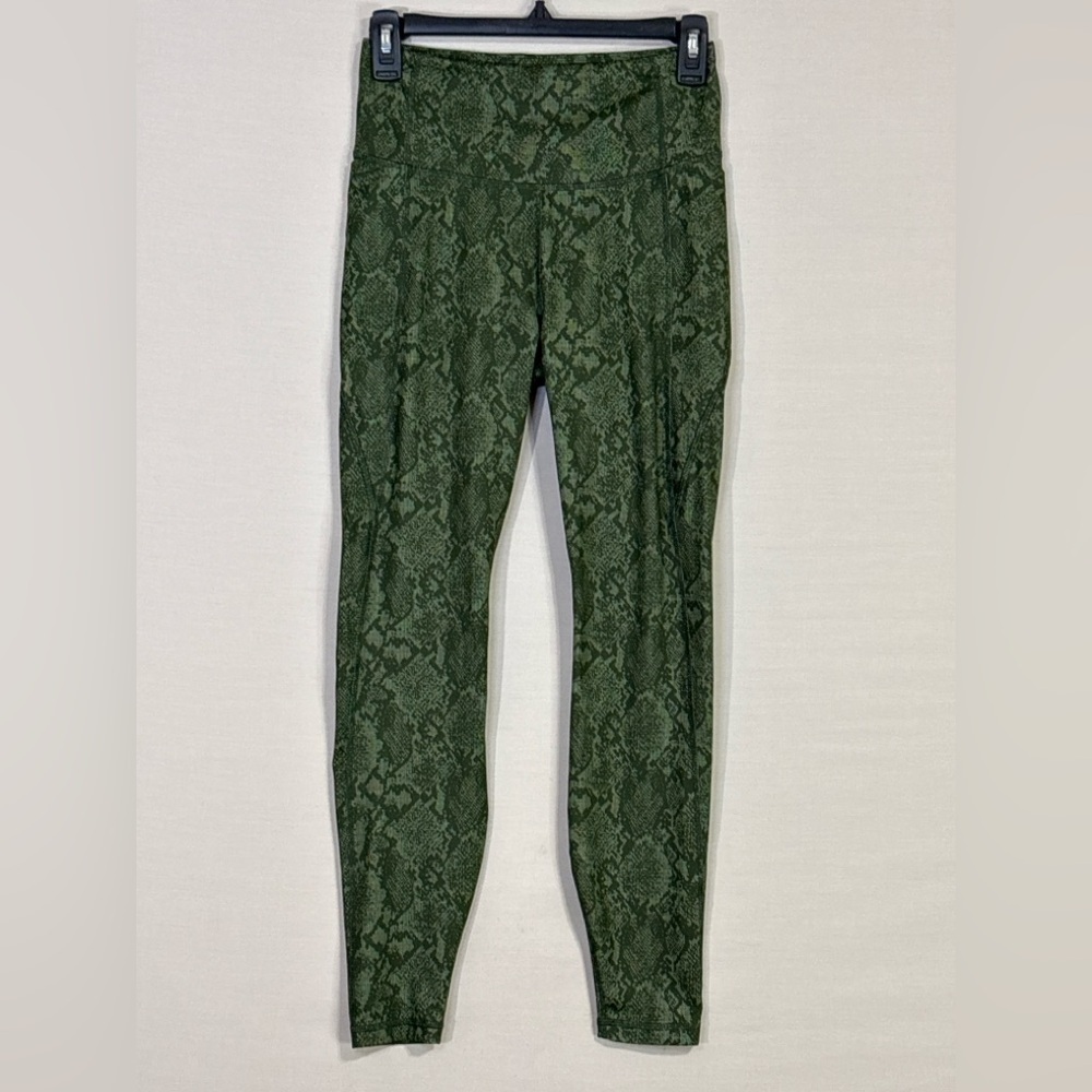 All In Motion Snake Print High Rise Leggings Green Size S Activewear